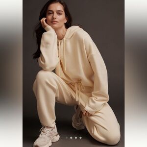 Anthropologie Daily Practice Knit Hooded Sweatshirt and Knit Barrel Pants Set